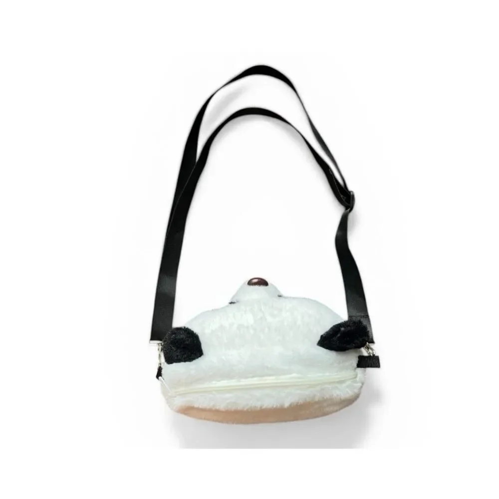 Plush Panda Bear Head Crossbody or Shoulder Bag Girls Small Cute Purse New